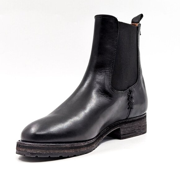 Frye Women Melissa Double Black Leather Lug Sole Chelsea Boots Size 5.5 - Picture 6 of 11